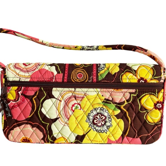 Vera Bradley NWOT KNOT JUST A CLUTCH Purse 12" Handle brown floral quilted boho - Picture 8 of 11